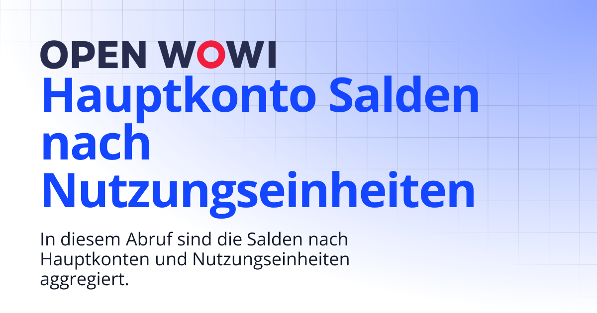 Hauptkonto Salden nach Nutzungseinheiten | OPEN WOWI